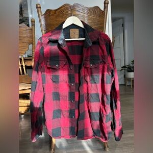 77-American Eagle  Plaid Button-Up Shirt